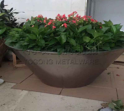 Stainless steel round flower box flower bowl